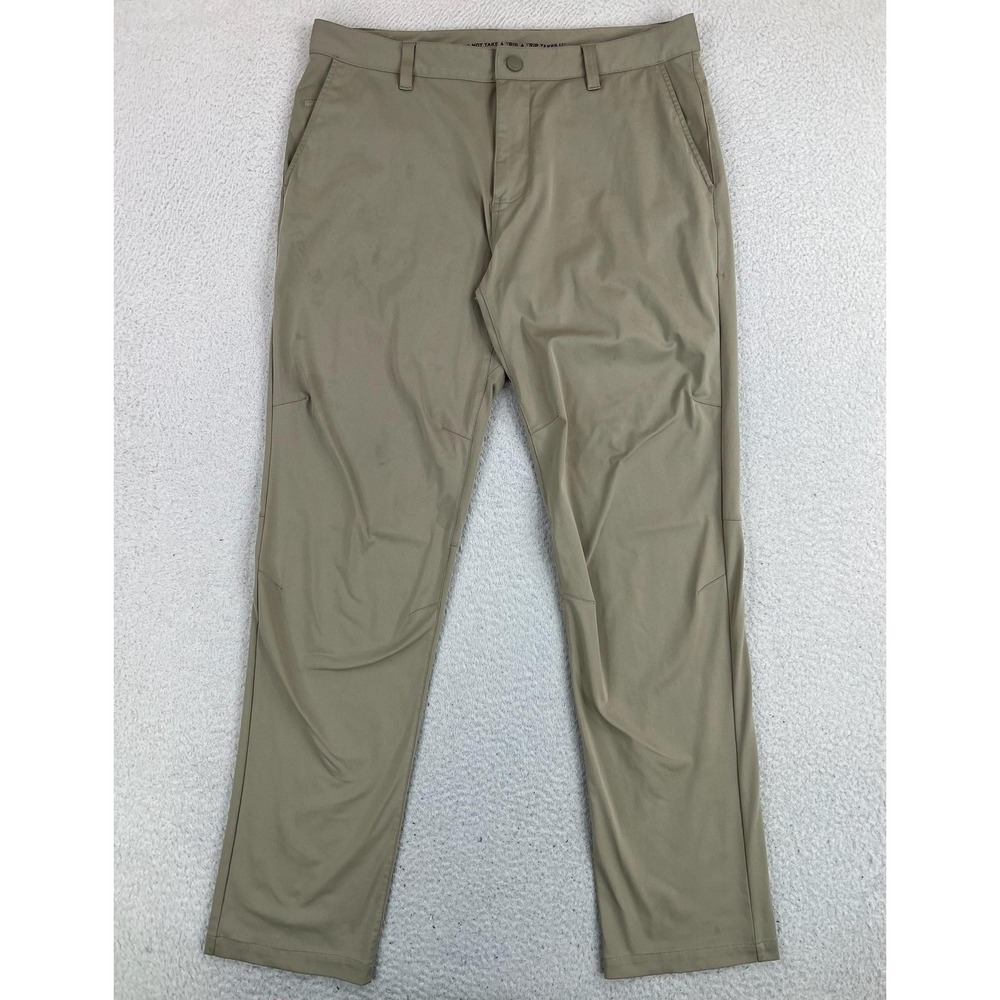 Rhone Pants Mens 35x33 Beige Commuter Slim Stretch Chino Casual Travel